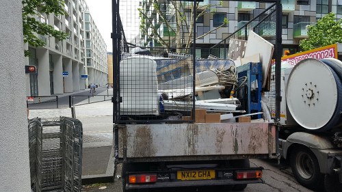 Donated furniture being loaded for charity